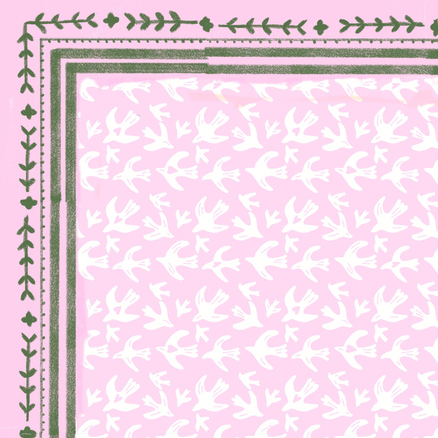 Grand foulard indien - Calliste pinky bird