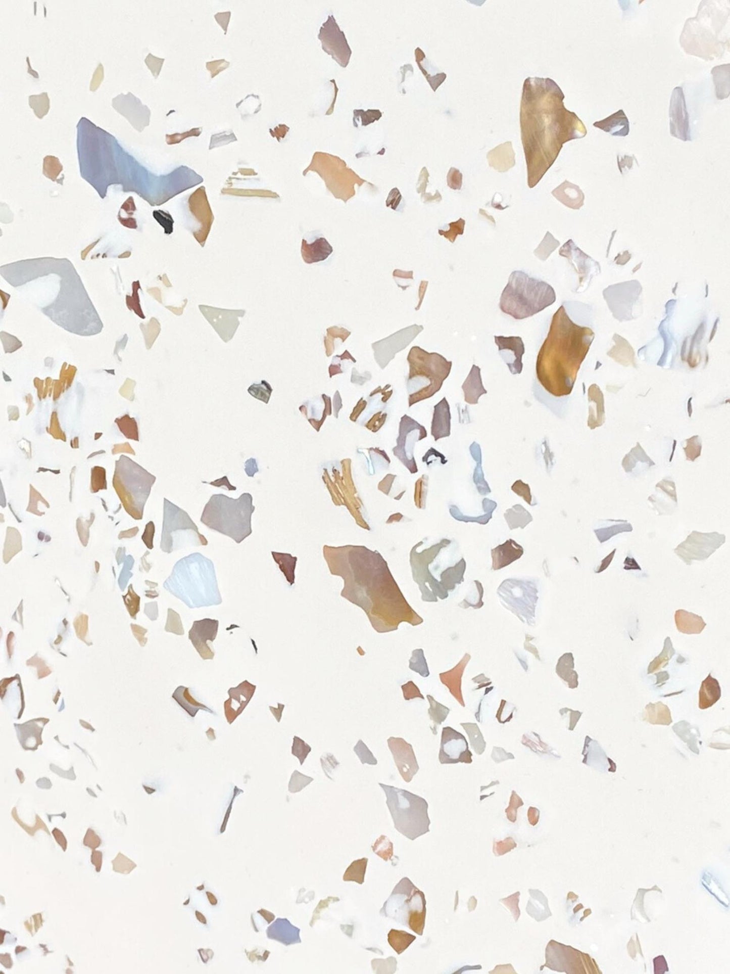 Petit écrin pour bagues ou bijoux en jesmonite avec nacres de coquillages, Seashell, forme carré