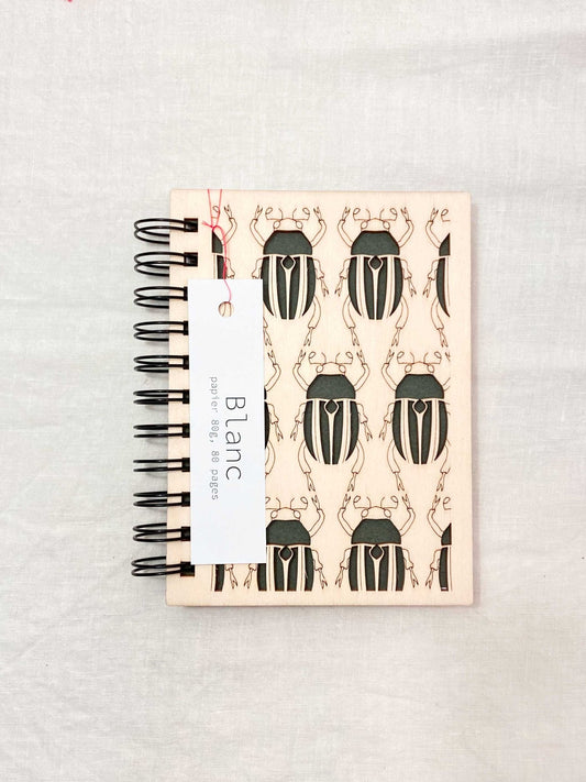 Petit carnet en bois, Scarabée - Atelier ORYS