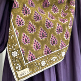 Grand foulard kaki pourpre - Carmen
