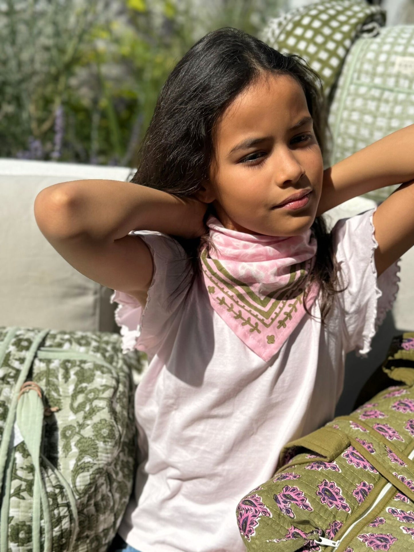 Petit foulard indien - Calliste Pinky bird