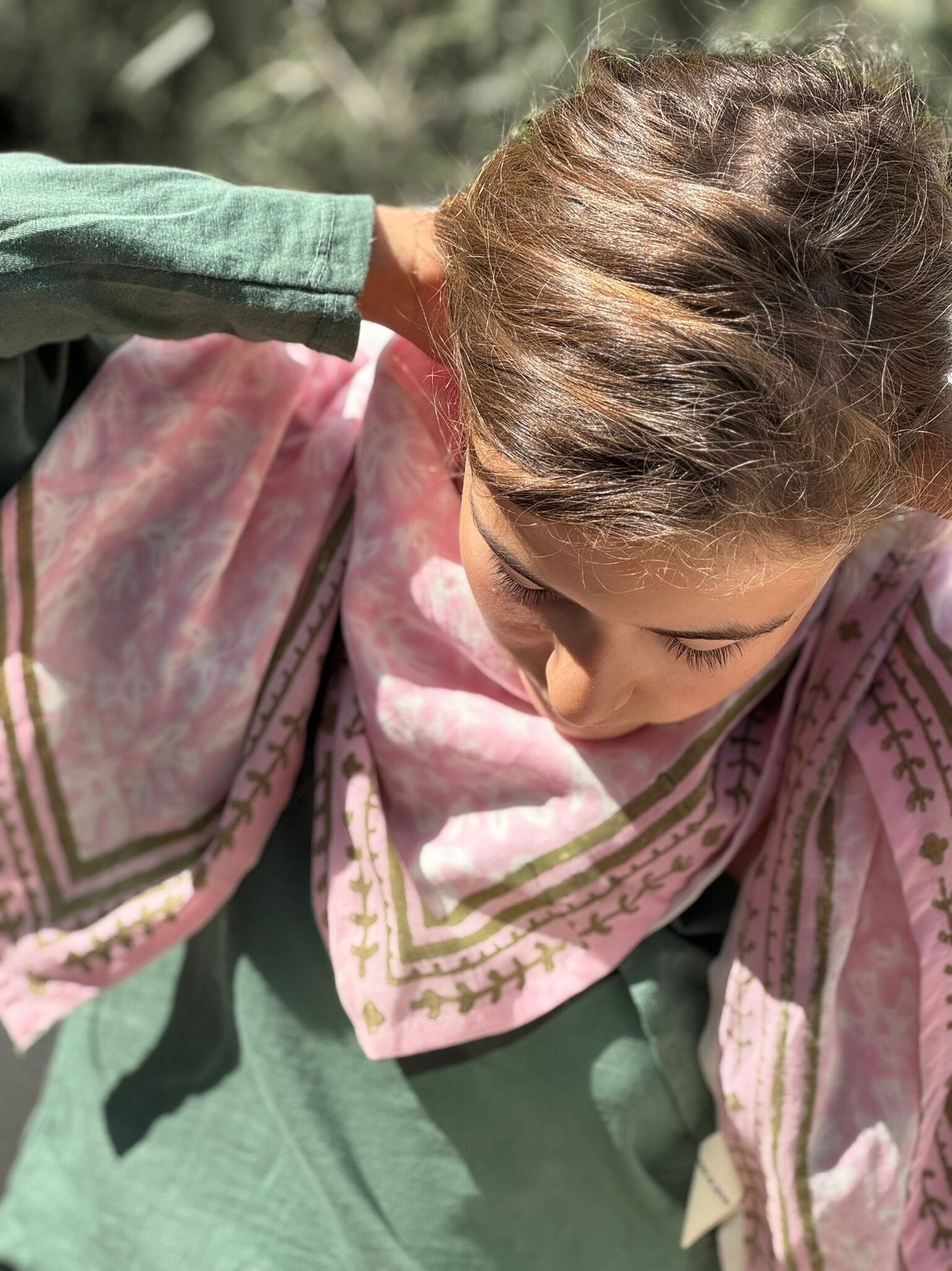 Grand foulard indien - Calliste pinky bird