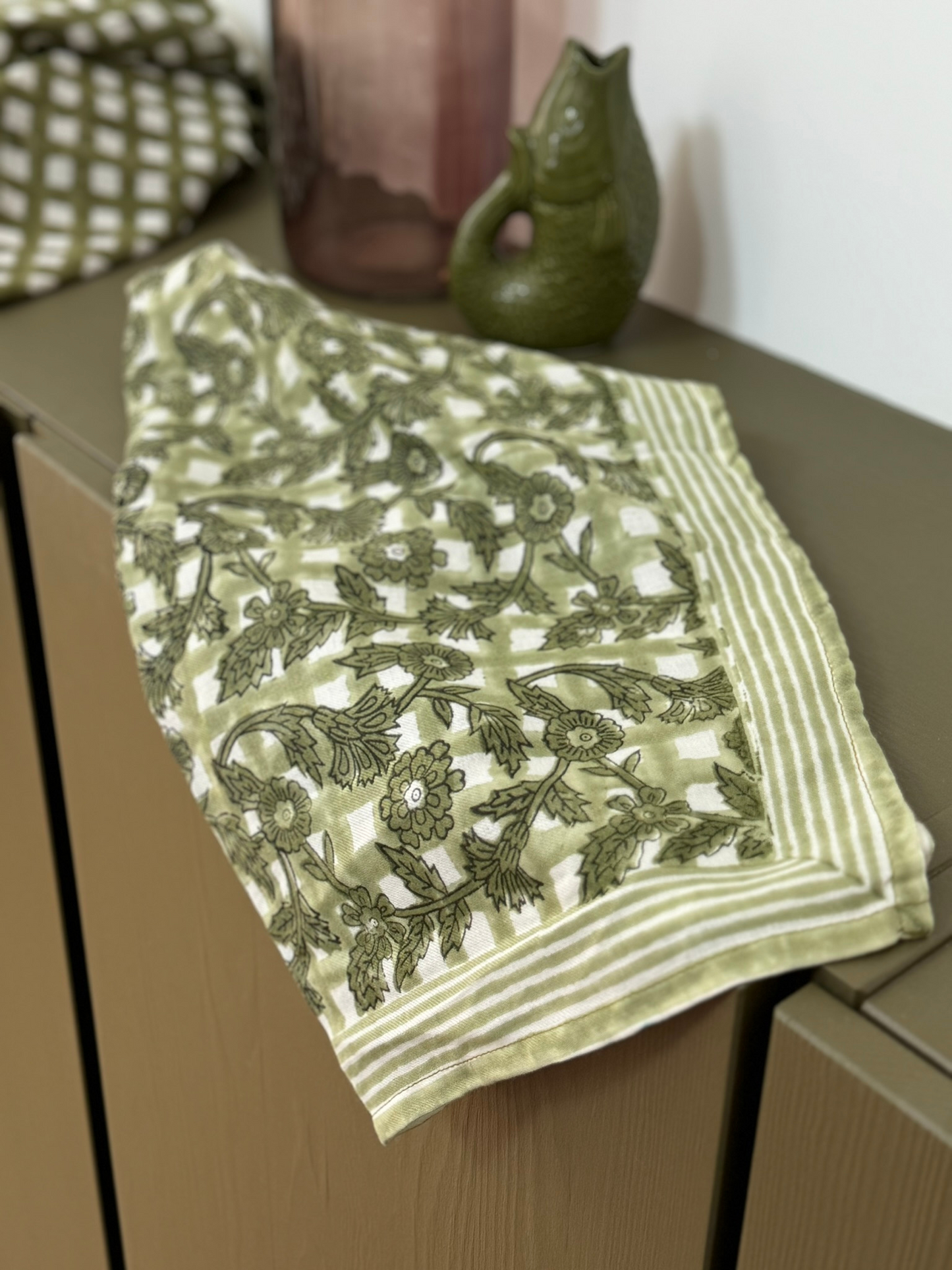 Petit foulard indien Vert sauge - Bertille
