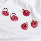 Créoles perles en céramique interchangeables, rose fushia