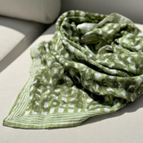 Grand foulard block print vert sauge - Bertille