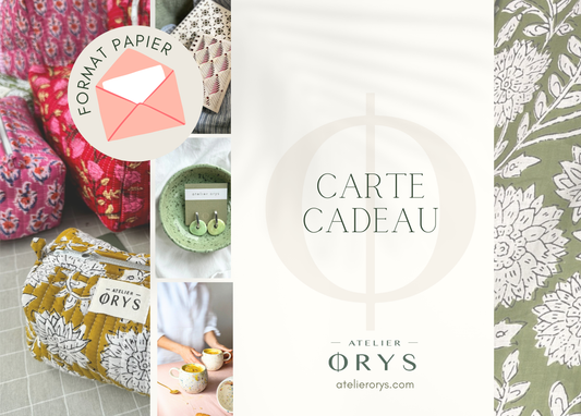 Bon cadeau Atelier Orys, format papier + enveloppe