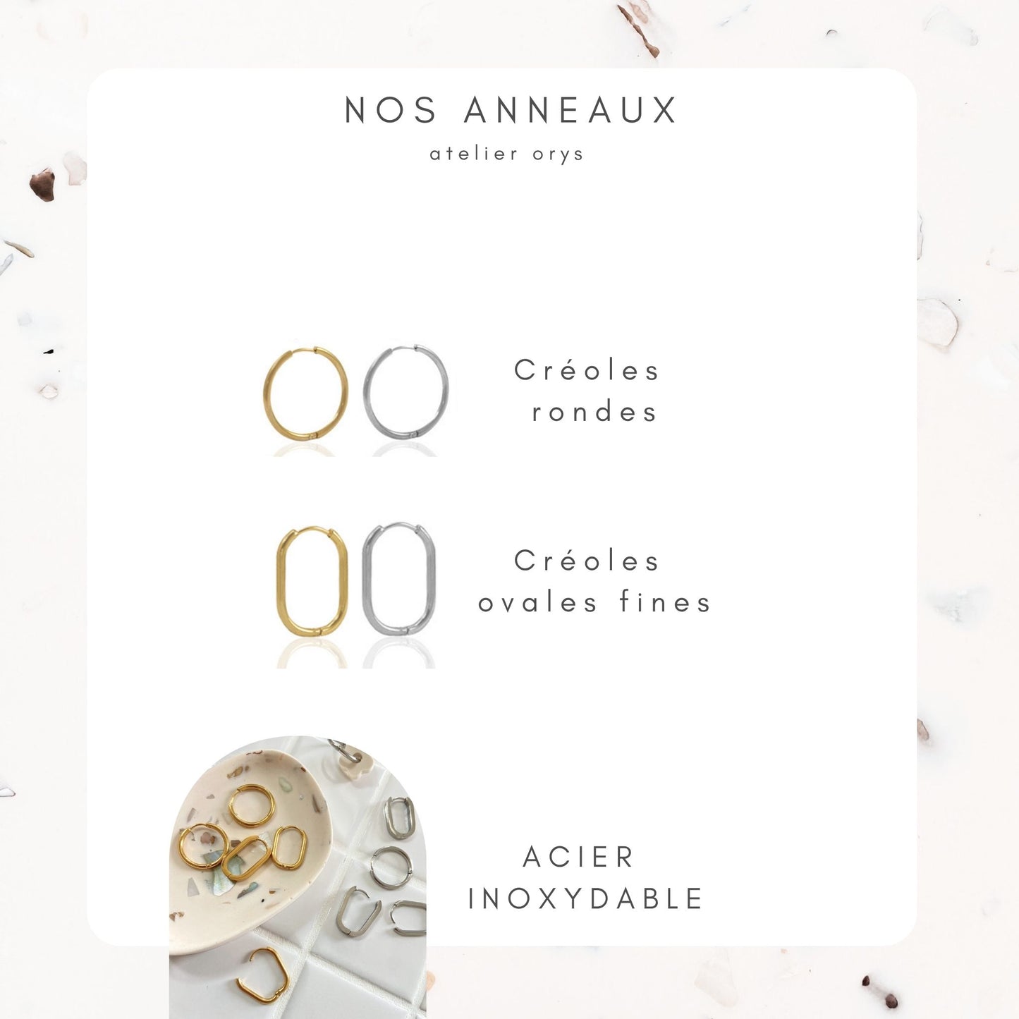 Créoles en acier inoxydable, pampilles cœur rose en céramique, boucles d'oreilles interchangeables