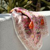 Petit foulard indien - Olympe rosa