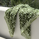 Grand foulard block print vert sauge - Bertille