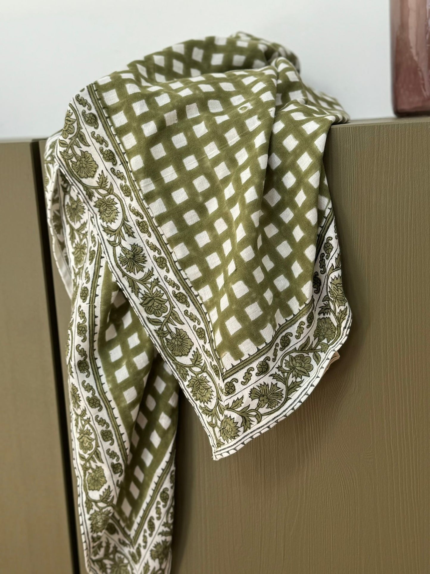 Grand foulard indien - Ysé Khaki