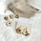 Perles en céramique pour créoles interchangeables, coloris beige