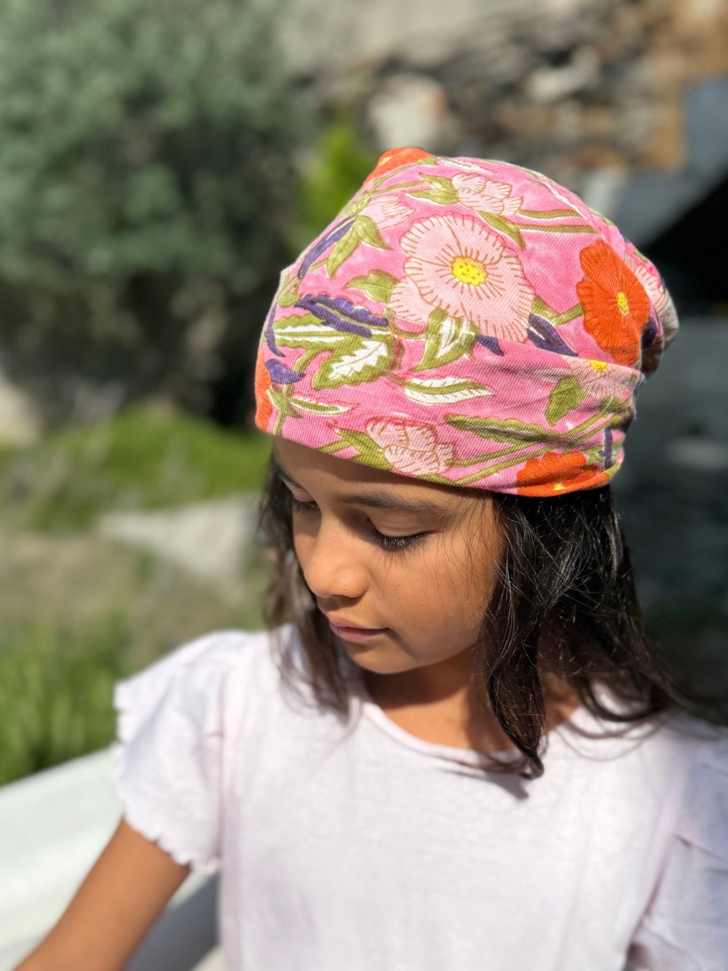 Petit foulard indien - Olympe rosa