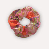 Chouchou Scrunchie à motifs fleurs roses - Olympe Rosa