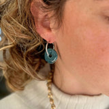 Perles en céramique pour créoles interchangeables, coloris bleu vert