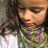 Petit foulard kaki pourpre - Carmen