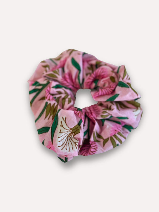 Chouchou Scrunchie motifs block print rose