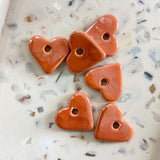Créoles en céramique coeur orange, perles interchangeables