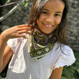 Petit foulard kaki pourpre - Carmen