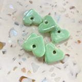 Perles en céramique pour créoles interchangeables, coloris bleu vert