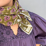 Grand foulard kaki pourpre - Carmen
