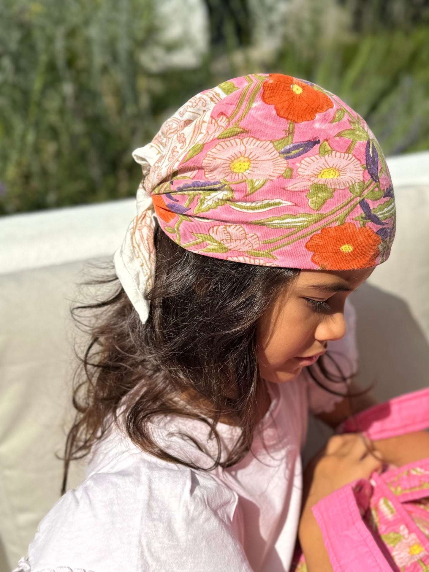 Petit foulard indien - Olympe rosa