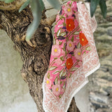 Petit foulard indien - Olympe rosa