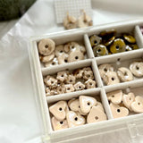 Perles en céramique pour créoles interchangeables, coloris beige