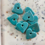 Perles en céramique pour créoles interchangeables, coloris bleu vert