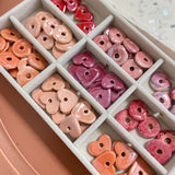 Pampilles en céramique pour créoles interchangeables, coloris rose orangé