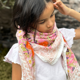 Grand foulard indien - Olympe rosa