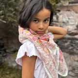 Grand foulard indien - Olympe rosa