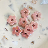 Pampilles en céramique pour créoles interchangeables, coloris rose orangé