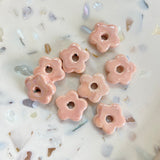 Pampilles en céramique pour créoles interchangeables, coloris rose orangé