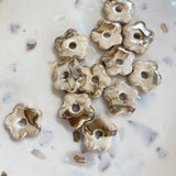 Perles en céramique pour créoles interchangeables, coloris beige
