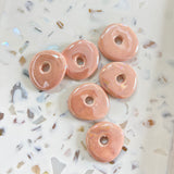 Pampilles en céramique pour créoles interchangeables, coloris rose orangé