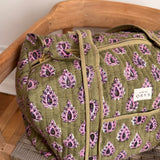 Sac week-end kaki et pourpre - Carmen