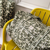 Sac week-end tissu fleuri vert sauge - Bertille