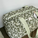Sac week-end tissu fleuri vert sauge - Bertille
