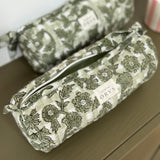 Trousse scolaire matelassée en tissu fleuri - Bertille