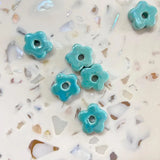 Perles en céramique pour créoles interchangeables, coloris bleu vert