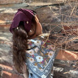 Grand foulard block print - Olympe Bleu encre