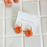 Créoles en céramique, donuts interchangeables Orange - Atelier ORYS