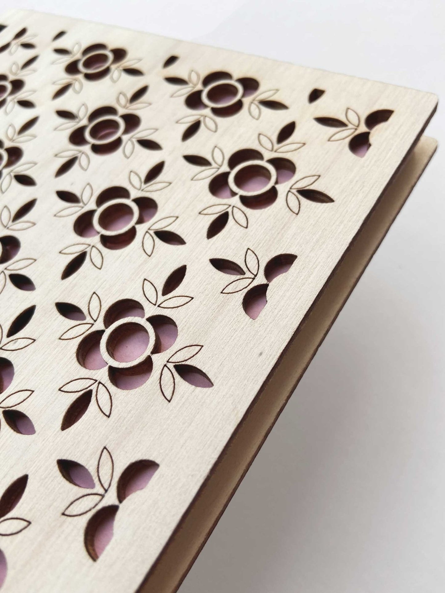 Moyen carnet en bois motif Cerisier - Atelier ORYS