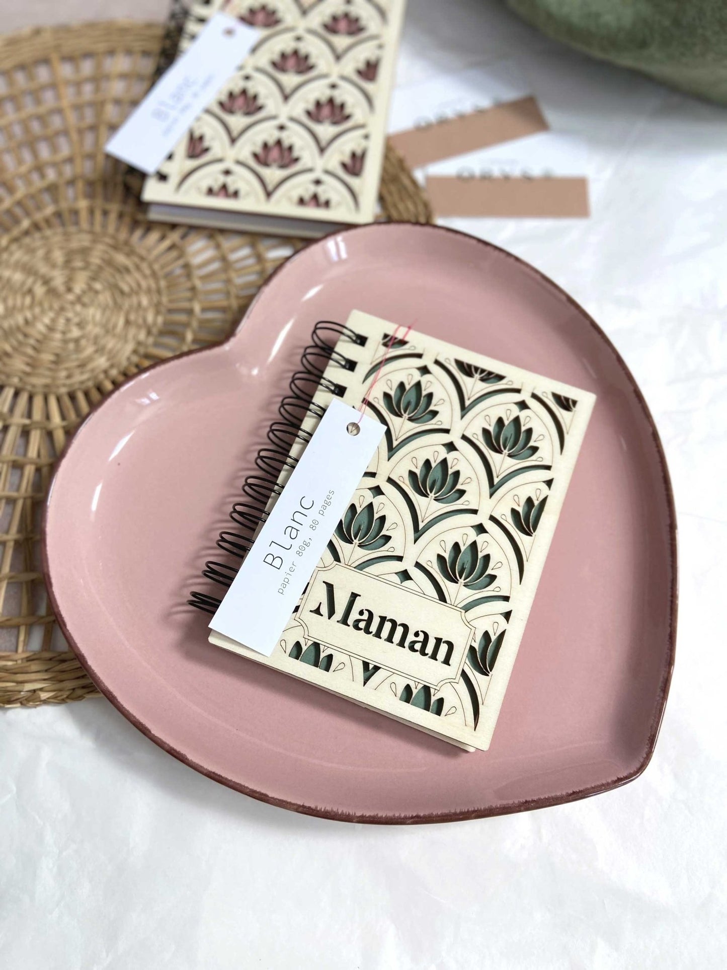 Petit carnet en bois "Maman" - Atelier ORYS