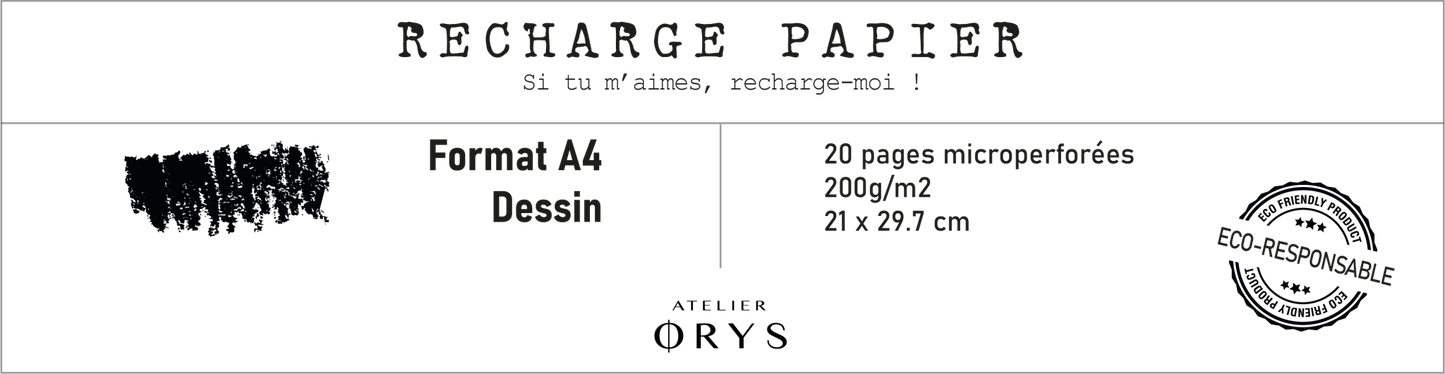 Recharge grand carnet - Dessin - Atelier ORYS