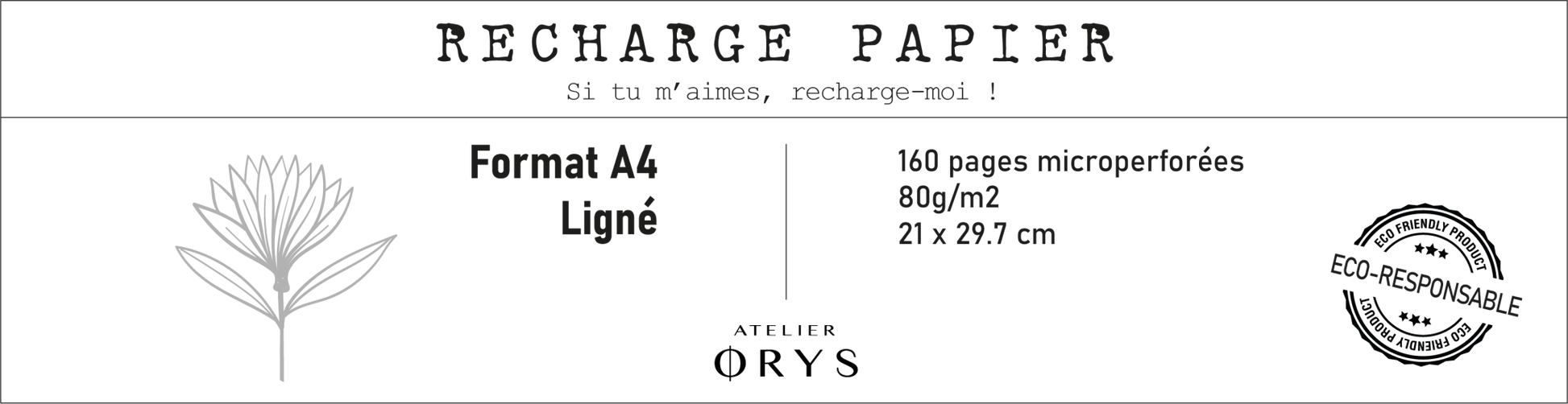 Recharge grand carnet - Lignée - Atelier ORYS